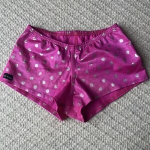 Derby Skinz pink polka dot large USA VTG  Sparkle Shorts